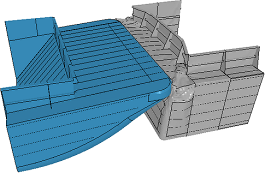 computer model of barge impacting a structure