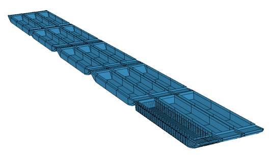 computer model of a barge flotilla