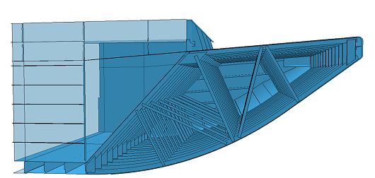 computer model of barge internal structure